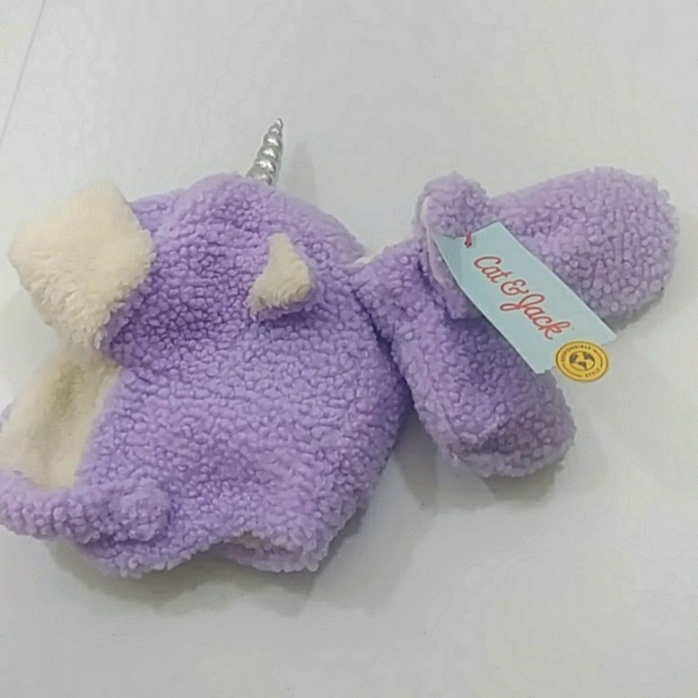 Toddler Unisex Fleece Trapper with Mittens Unicorn - Picture 2 of 2